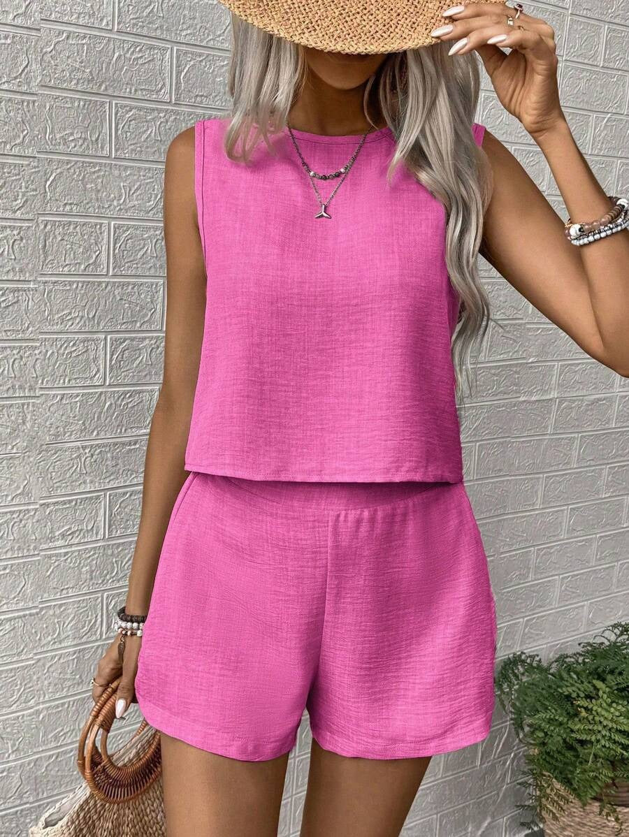 Set canotta e pantaloncino unica tinta - Freschezza